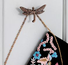 Handmade Modern Antique Dragonfly Iron Wall Hooks Pack of 3 Pieces