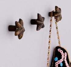Modern Antique Starfish Iron Wall Hooks-3 Pieces