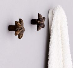 Modern Antique Starfish Iron Wall Hooks-3 Pieces