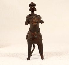Handmade Vintage Brass Bull with Rider in Tribal Art
