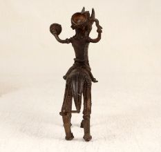 Handcrafted Tribal Art Horse with Rider Made of Brass from Bengal