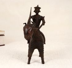Vintage Dark Finish Brass Sheep with Rider for Home Decor