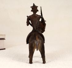 Vintage Dark Finish Brass Sheep with Rider for Home Decor