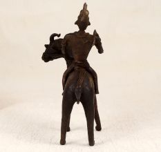 Tribal Art Finest Brass Goat with Rider from Bengal for Decor