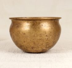 Round Handmade Brass Holy Pot for Collection and Decoration