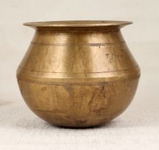 South Indian Finest Brass Cooking Pot in Antique Brown Finish