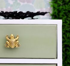 Handmade Solid Golden Brass Frog Cabinet Knob
