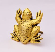 Modern Brass Frog Wall Hook In Golden