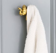 Handmade Golden Brass Elephant Wall Hook