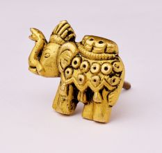 Handmade Golden Brass Elephant Wall Hook