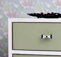 White and Black Iron Bow Cabinet Knob