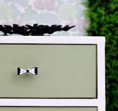White and Black Iron Bow Cabinet Knob