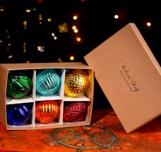 Decorative Multicolor Set of 6 Pieces Christmas Ornament