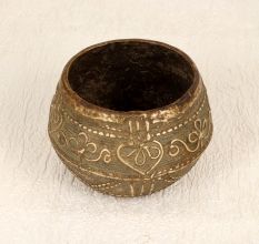 Indian Vintage Brass Rice Measurement Bowl from Odisha