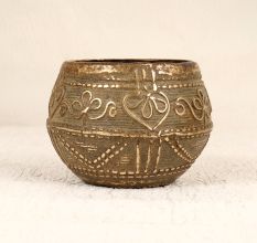 Indian Vintage Brass Rice Measurement Bowl from Odisha