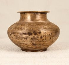 Gujarati Vintage Brass Holy Water Pot for Home Decor