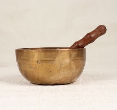 Bell Metal Om Singing Bowl with Wooden Mallet for Meditation