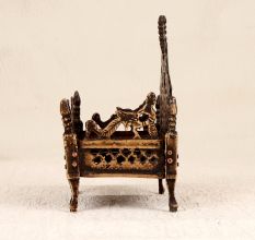 Handmade Vintage Brass God Bed Singhasan for Prayer Room