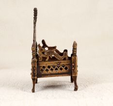 Handmade Vintage Brass God Bed Singhasan for Prayer Room