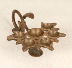 Handcrafted Finest Brass Aarti Oil Lamp for Hindu Rituals