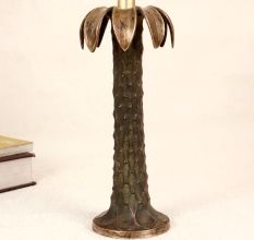 Vintage Handmade Brass Palm Tree Candle Stand for Decor
