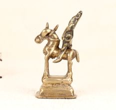 Sturdy Traditional Brass Horse Statue with Rider for Decor