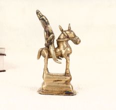 Sturdy Traditional Brass Horse Statue with Rider for Decor