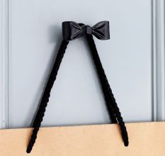 Handcrafted Black Iron Bow Modern Wall Hooks-3 Pieces