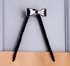 White and Black Iron Bow Modern Wall Hooks-3 Pieces