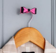Pink and Black Iron Bow Modern Wall Hooks-3 Pieces
