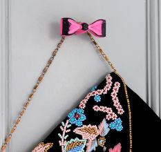 Pink and Black Iron Bow Modern Wall Hooks-3 Pieces