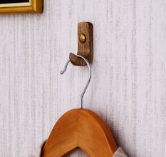 6 Pieces Small Natural Wooden Wall Hooks