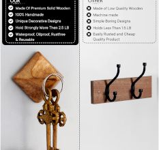 Modern Natural Pyramid Shape Wooden Adheshive Wall Hook