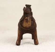Fine Art Brass Camel Statue with Rider in Central India Art