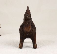 Central India Vintage Brass Camel Statue with Rider for Decor