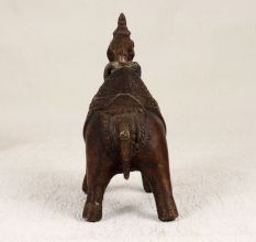 Central India Vintage Brass Camel Statue with Rider for Decor