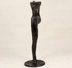 Dark Finish Handmade Brass Lady Statue for Home Decor