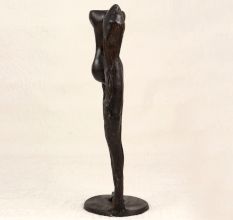Dark Finish Handmade Brass Lady Statue for Home Decor