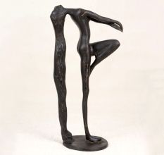 Dark Finish Handmade Brass Lady Statue for Home Decor