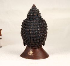 Brown Finish Handmade Buddha Head Statue Made of Brass