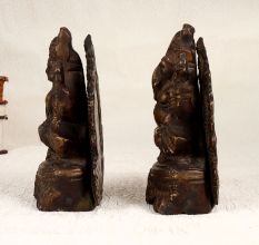 South Indian Brass Lord Ganesha and Goddess Lakshmi in Pair