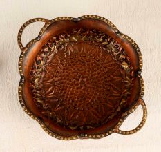Beautiful Engraved Copper Brass Urli for Home & Office Decor