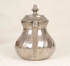 Used Handmade Brass Kettle with Nickel Plated for Decor