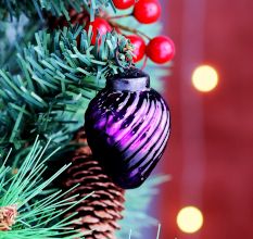 12 Pieces Glass Purple Ornaments For Tree Decoration