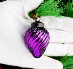 12 Pieces Glass Purple Ornaments For Tree Decoration