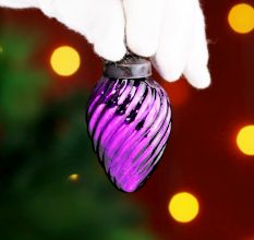 12 Pieces Glass Purple Ornaments For Tree Decoration