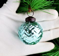 12 Pieces Modern Glass Sky Blue Christmas Ornaments For Tree Decoration