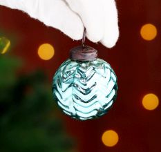 12 Pieces Modern Glass Sky Blue Christmas Ornaments For Tree Decoration