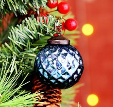 12 Pieces Blue Glass Ornaments - Christmas Tree Ornaments