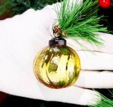 12 Pieces Modern Golden Coloured Christmas Ornaments